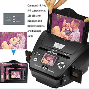 COMDS 4-in-1 High-Resolution Film Scanner with 2.4" LCD Screen - Converts 35mm/135 Slides & Negatives - Save to SD Card - No Computer Required