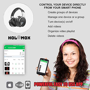 HOLOMOX 2019 New 19.6 Inch with 4 Blades! 3D Hologram Advertising Display Fan, iOS Android WiFi Cloud Cluster, High Res, Hundreds of 3D Videos, Holographic Projector Ideal for Any Retail Store.