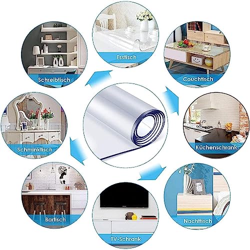 PHONME Transparent Floor Mat for Hardwood and Tile Floors, Anti-Slip Desk Chair Protector (140 * 200cm)