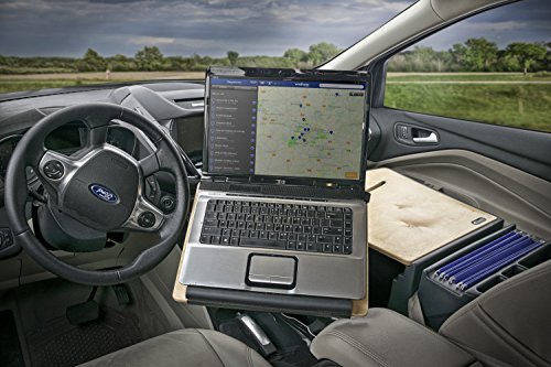 AutoExec AUE10013 Birch Vehicle Black/Grey/Wood Reach Passenger Desk