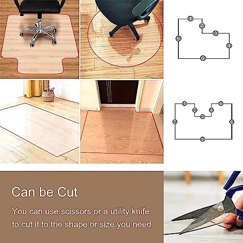 CParts Clear Chair Mat for Hardwood Floor/Carpet, Heavy Duty - 140cmx600cm
