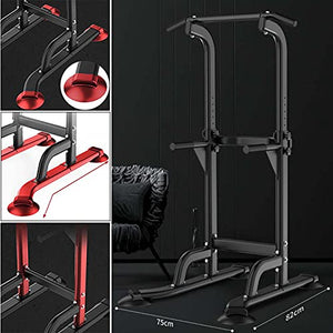 Power Tower Workout Dip Station Pull Up Bar Dip Stands Adjustable Height for Home Gym Strength Training Fitness Equipment