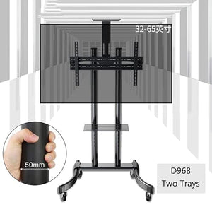 SHYKEY Mobile TV Cart 32"-65" Free Lifting Trolley Stand with AV (Color: Two Tray)