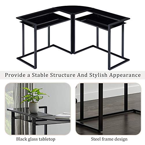 Mrs Bad L Shaped Desk,56.7 x 56.7 x 32.6 inches,Corner Computer Desk with Storage Shelf, Pc Workstation,Home Office Desk,Gaming Desk,Easy Assemble, Space Saving