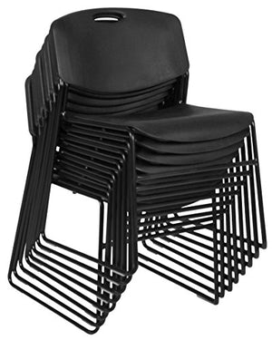 Regency Zeng Stack Chairs (Set of 8), Black