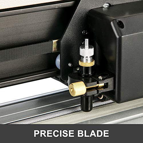 VEVOR Vinyl Cutter 34 Inch Vinyl Cutter Machine with 20 Blades Maximum Paper Feed 870mm Vinyl Plotter Cutter Machine with Sturdy Floor Stand Adjustable Force and Speed for Sign Making (Khaki) PC ONLY