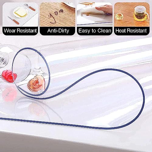 PHONME Transparent Chair Mat for Carpets, PVC Office Carpet Protector - Non Slip, Washable, Clear Rug (140 * 200cm)