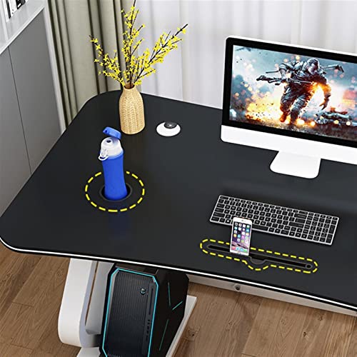 YUHUAWF Computer Desk with Mobile Phone Card Slot - Black, 100CM