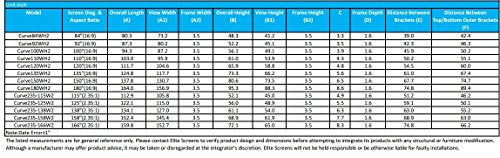 Elite Screens Lunette 2 Series, 100-inch Diagonal 16:9, Curved Home Theater Fixed Frame Projector Screen, CURVE100WH2