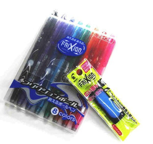 Pilot Frixion Ball Erasable Extra Fine Point Gel Ink Pen - 0.5 Mm - 8 Color set /Value set Which Attached the Eraser Only for Friction
