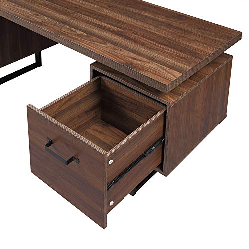 HOVEYY Home Office Computer Desk, Laptop Desk with Drawer Study Writing Table for Home Office Table Workstation Desk with Storage Shelves for Home Office