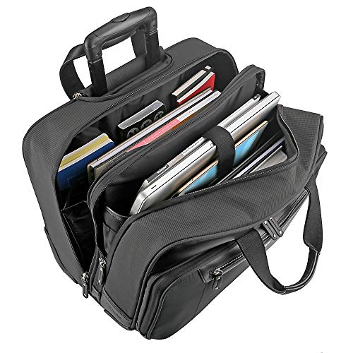 Solo New York Gramercy Rolling Laptop Bag. 4 Wheel Rolling Briefcase for Women and Men. Fits Up to 15.6 Inch Laptop - Grey