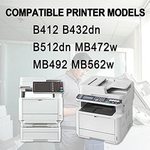 B412 45807105 Toner Cartridge (Black,3 Pack) Replacement for OKI B412 B432dn B512dn MB472w MB492 MB562w Toner Kit Printer