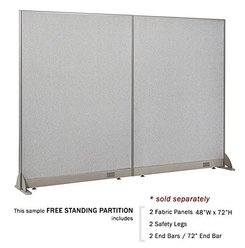 GOF Single Office Partition, Large Fabric Room Divider Panel, Custom Built Workstation 36" W x 60" H
