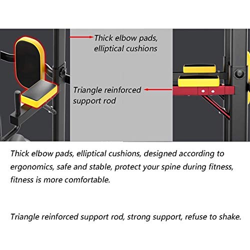 ZXNRTU Strength Training Pull-Up Bars Strength Training Dip Stands Home Gym Muscle Strength Training Equipment, Multi-Position Adjustment, Safe Load 300kg