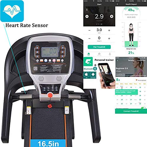 Treadmills for Home 2.25HP Electric Folding Treadmill with Incline Manual Walking Jogging Running Machine for Home Gym Cardio Treadmill Max Weight Capacity 220lbs with App Control Bluetooth Speaker