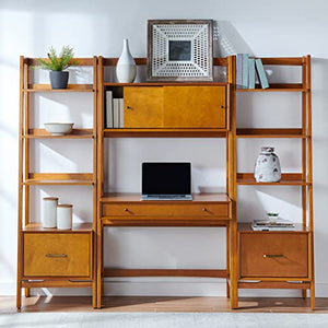Crosley Furniture Landon 3-Piece Desk and Etagere Bookcase Set, Acorn