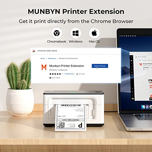 MUNBYN Shipping Label Printer, 4x6 Label Printer for Shipping Packages, USB Thermal Printer for Shipping Labels Home Small Business, Compatible with Etsy, Shopify, Ebay, Amazon, FedEx, UPS, USPS