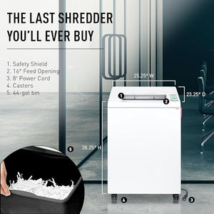 Ideal Cross Cut Office Paper Shredder, 12-14 Sheet, 44 Gal. Bin, P-5 Security Level