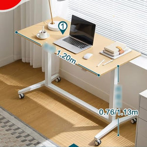 SanzIa Height Adjustable Standing Desk, Mobile Rolling Electric Sit Stand up Desk - Wood, 120 * 60 * 76-113cm