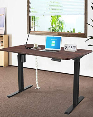 MAIDeSITe Adjustable Standing Desk, 55 x 27.6 Inches Height Home Office Computer Desks, Modern Simple Style Sit Stand Electric Desk, with 3 Pre-Set Memory and Led Display Controller(Virgin wood color)