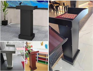 CAMBOS Portable Lectern Podium Stand with Open Storage - Modern Design for Churches and Conferences