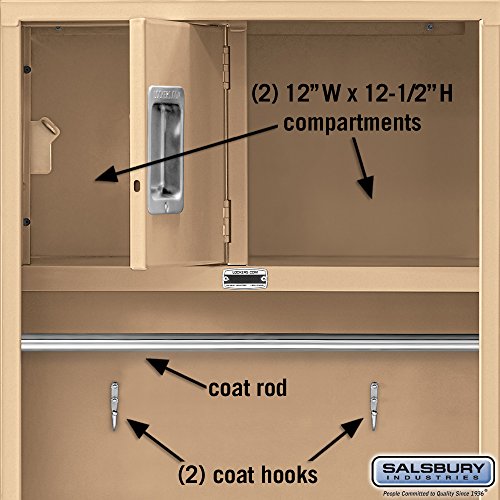 Salsbury Industries Open Access Standard Unassembled Metal Locker, 6-Feet-18-Inch, Tan