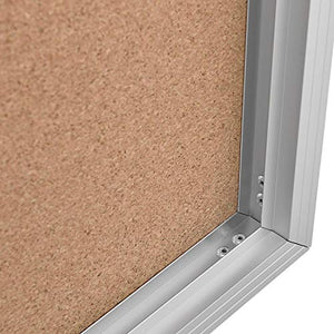 Enclosed Bulletin Board - Cork - Aluminum Frame - 24" x 36" - 1 Door