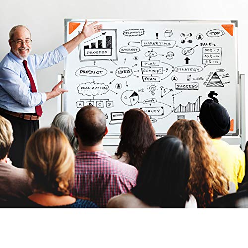 Reversable Whiteboard on Wheels - 48"x32" (with Rocketbook Rocket Beacons)