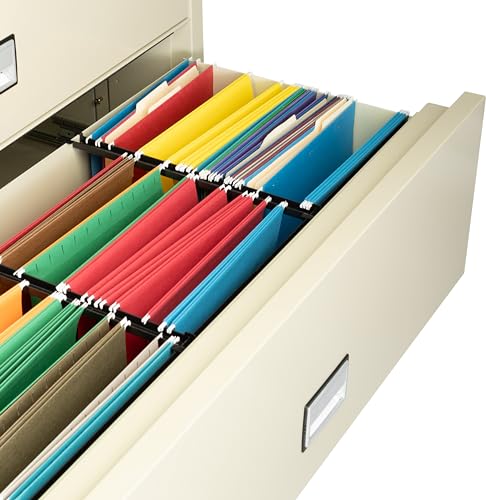 PHOENIX SAFE INTERNATIONAL LLC Lateral 44" 2-Drawer Fireproof File Cabinet with Key Lock, Water Seal - Putty (LAT2W44P)