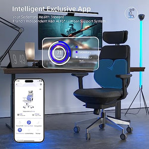 Backrobo Smart Ergonomic Home Office Chair with Automatic Massage Lumbar Support, App-Controlled 3D Armrests, Adjustable Height