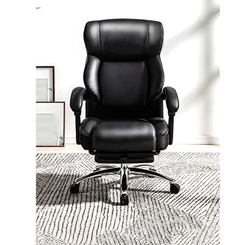 XZBXGZWY Swivel Gaming Office Chair with Footrest - Cowhide Boss Chair