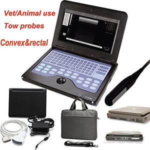 Digital CMS600P2 Vet Veterinary Portable Laptop B-Ultra Sound Scanner Machine 7.5Mhz Rectal Linear Probe & 3.5Mhz Convex Probe Horse/Equine/Cow/Sheep use