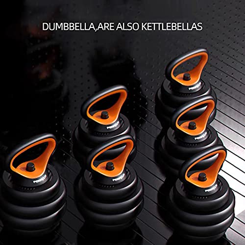 6 in 1 Adjustable Dumbbell Set of 2 Weight Pair , Free Weight ,Dumbellsweights Set 22/44/66/88 Lbs , Adjustable Kettlebell Barbell Set , for Home Gym and Workout Fitness Equipment for Men and Women