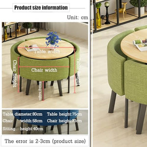 DIHRVTHC Round Dining Table Set for 4, Multi-Purpose Furniture Set