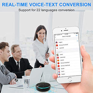 AI Voice-to-Text Speakerphone- eMeet Note N1 Smart WiFi/Bluetooth Speakerphone Conference Speaker Role-Based & Directional Recording 4 omnidirectional Microphones 360° Voice Pickup, skype Speakerphone