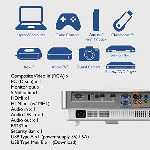 BenQ MW632ST WXGA Short Throw Projector | 3200 Lumens | 3D | 10W Speaker | Keystone | 1.2X Zoom