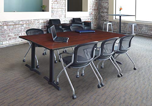 Regency Cain Training Table and Cadence Chair Set 84 x 24 inch Cherry by Regency