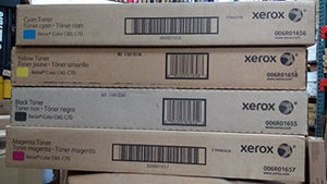 Xerox C60 C70 Toner Set CMYK 006R01655 006R01656 006R01657 006R01658, Cyan, Magenta, Yellow, Black, 1 Size