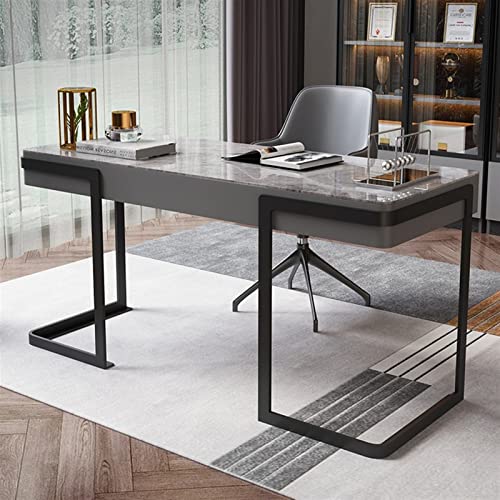 jinyi2016SHOP Light Luxury Home Office Desk with Black Metal Frame (160CM)
