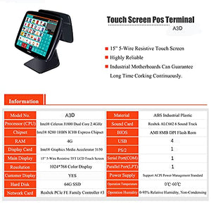 MEETSUN All in One POS System,Cash Register for Retail,Includes Touch Screen Cash Register,80MM Thermal Printer,Cash Drawer,handfree Barcode Scanner,Windows 10,POS Software (700-LS003)