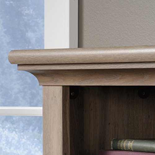 Sauder 415109 Harbor View Computer Desk with Hutch, L: 62.21" x W: 23.50" x H: 57.36", Salt Oak finish