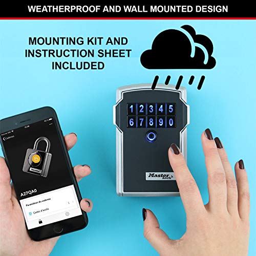 MASTER LOCK Connected Key Safe [Wall Mounted] [Bluetooth or Combination] - 5441EURD - Select Access Smart Key Lock Box