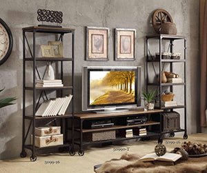Homelegance 50990-T Two Shelves Cottage Style TV Stand with Black Metal Frame