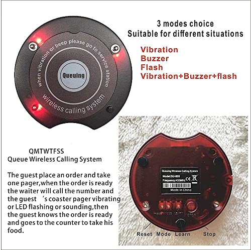 Shihui Wireless Calling System 30 Coaster Pagers + 1 Keypad Queue Pager - Restaurant Guest Paging System