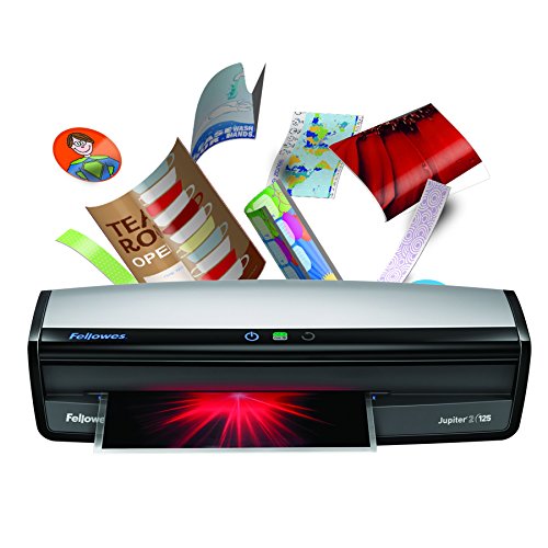 Fellowes Laminator  Jupiter 2 125, Rapid 1 Minute Warm-up Laminating Machine, with Laminating Pouches Kit (5734101)