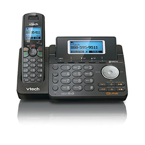 VTech DS6151-11 DECT 6.0 2-Line Expandable Cordless Phone + (5) DS6101-11 Accessory Handset, Black