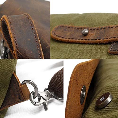 YLHXYPP Green Business Briefcase, Canvas Laptop Bag, Waterproof Large Capacity School Bag, Multifunctional Outdoor Travel Backpack