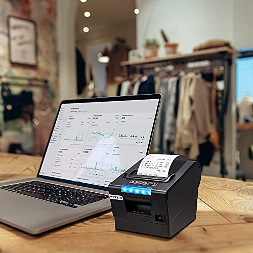 MUNBYN Thermal Receipt Printer and Cash Drawer, 80mm POS Printer with 16" Cash Drawer, Black