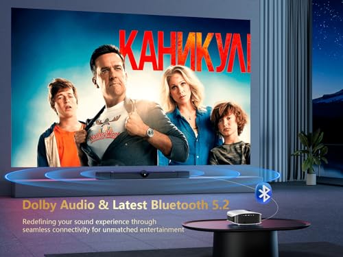 GooDee Smart Projector with 5G WIFI, Bluetooth, FHD, Dolby Audio, 4K Support